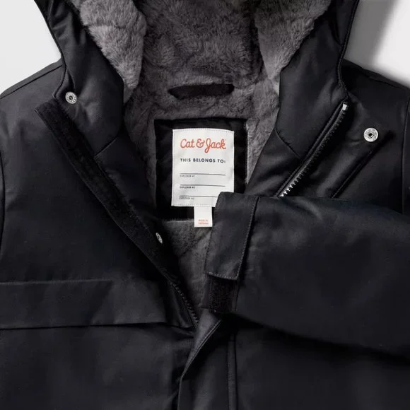 Cat & Jack - Kids' Playground Parka Jacket - Black - Picture 3 of 16